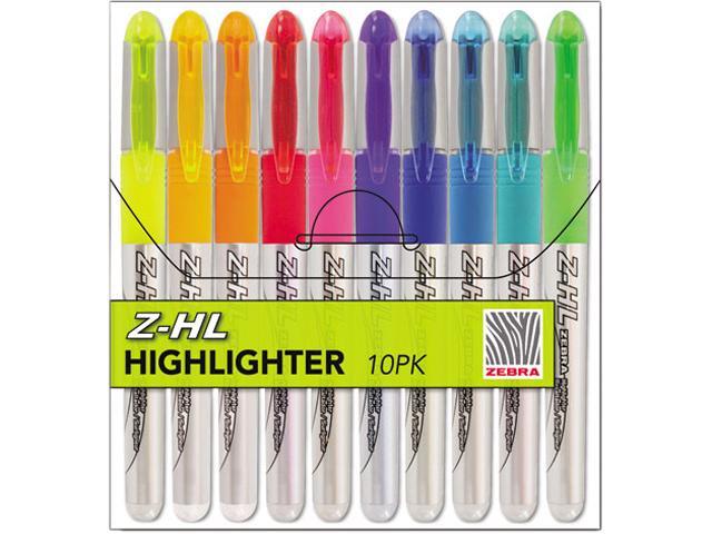 Zebra 71111 Zazzle Brights Hghlghtr, Chisel Tip, Assorted Colors, 10/Set