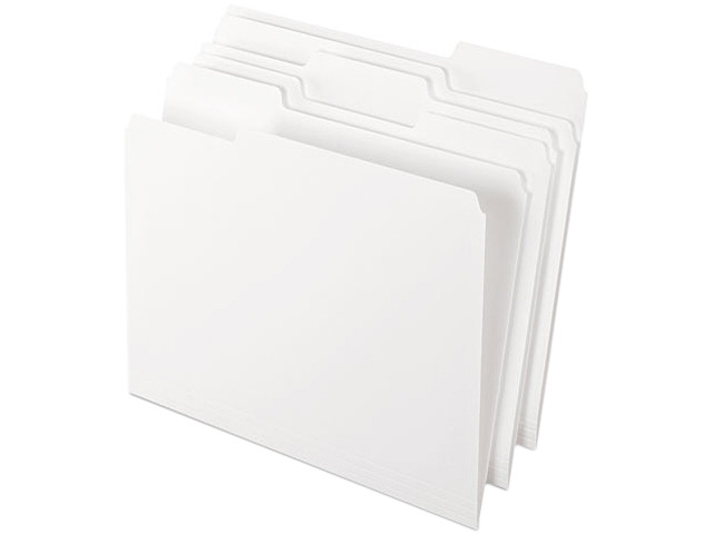 Pendaflex 1521/3WHI Two-Tone File Folders, 1/3 Cut Top Tab, Letter, White, 100/Box