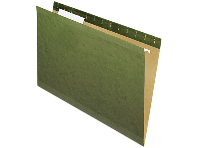 Pendaflex 4153-1/3 Reinforced Hanging File Folders, 1/3 Tab, Kraft, Legal, Standard Green, 25/Box