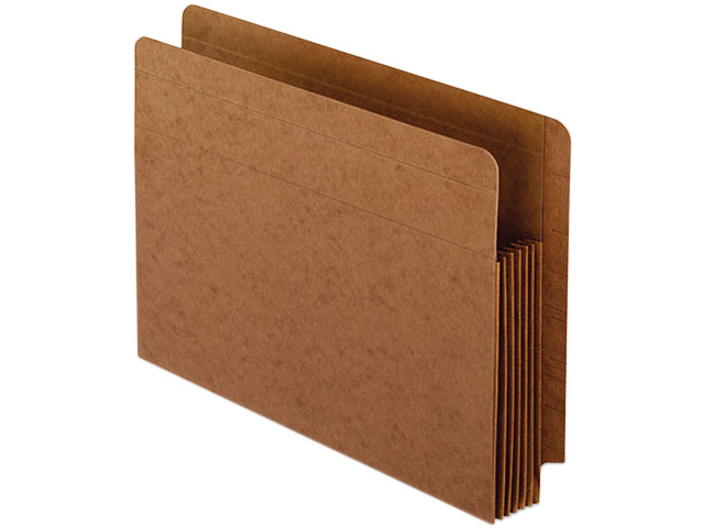 Pendaflex 95363 Heavy-Duty Five Inch Expansion File, Straight Cut, Red Fiber, Letter, 10/Box