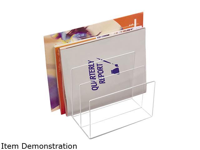 Kantek AD-45 Clear Acrylic Desk File, Three Sections, 8 x 6 1/2 x 7 1/2, Clear