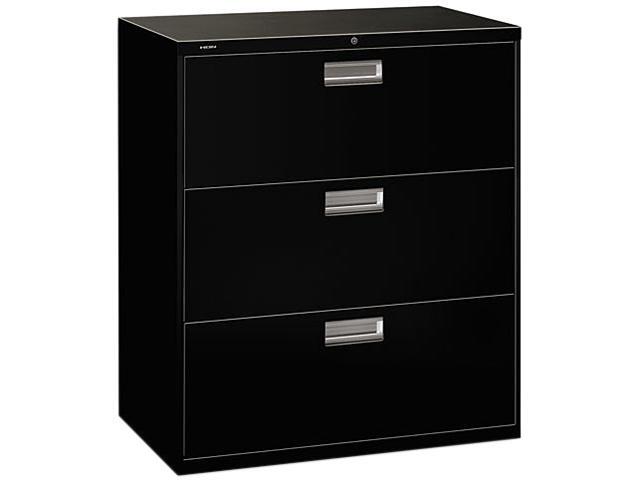 HON 683LP 600 Series Three-Drawer Lateral File, Black