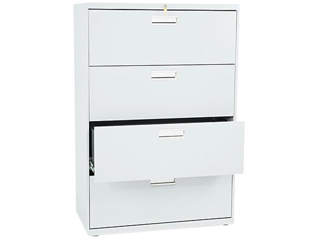 HON 684LQ 600 Series Four-Drawer Lateral File, 36w x19-1/4d, Light Gray
