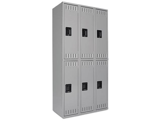 Tennsco DTS121836CMG Double Tier Locker, 36w x 18d x 72h, Medium Gray