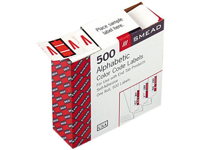 Smead 67092 A-Z Color-Coded Bar-Style End Tab Labels, Letter V, Dark Orange, 500/Roll