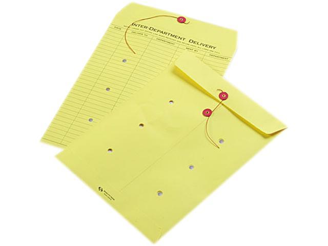 Colored Paper String And Button Interoffice Envelope  #97  One-Sided Five-Column Format  10 X 13  Yellow  100/box