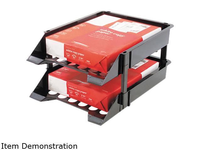 Deflect-o 63304 Super Tray Unbreakable Countertop Tray Set, Two Tier, Plastic, Black