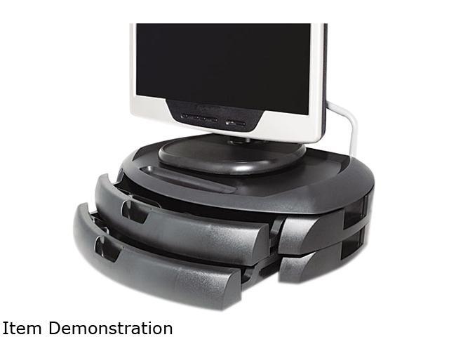 Kantek MS200B LCD Monitor Stand with 2 Drawers, 18 x 12 1/2 x 5, Black