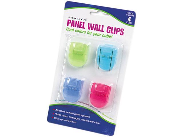 Advantus 75306 Fabric Panel Wall Clips, Standard Size, Assorted Cool Colors, 4/Pack