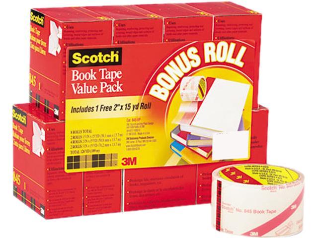 Scotch 845-VP Book Repair Tape 8-Roll Multi-Pack, 15-yard Rolls, 3' Core