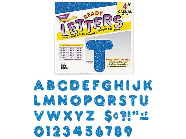 TREND T1617 Ready Letters Sparkles Letter Set, Blue Sparkle, 4'h, 71/Set