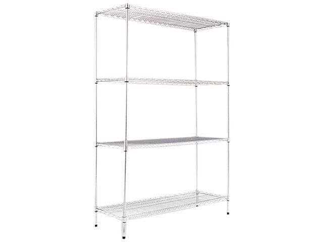 Alera SW50-4818SR Wire Shelving Starter Kit, 4 Shelves, 48w x 18d x 72h, Silver