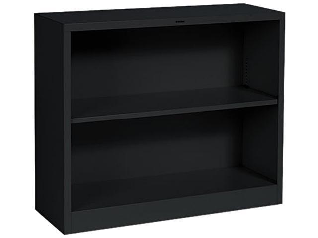 HON S30ABCP Metal Bookcase, 2 Shelves, 34-1/2w x 12-5/8d x 29h, Black