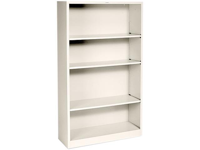 HON S60ABCL Brigade Metal Bookcases, 4 Shelves, Putty
