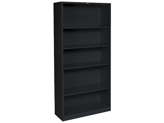 HON S72ABCP Metal Bookcase, 5 Shelves, 71.00' x 34.50' x 12.63', Black