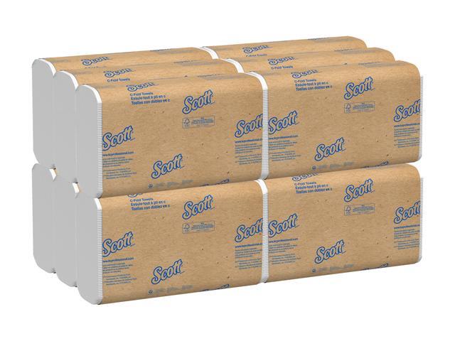 Scott Essential C Fold Paper Towels (01510) with Fast-Drying Absorbency Pockets, 12 Packs / Case, 200 C Fold Towels / Pack