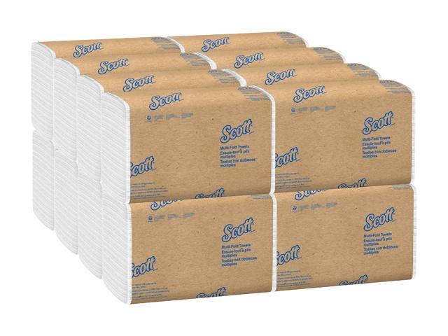 Scott Essential Multifold Paper Towels (01840) with Fast-Drying Absorbency Pockets, White, 16 Clips / Case, 250 Sheets / Clip, 4,000 Towels / Case