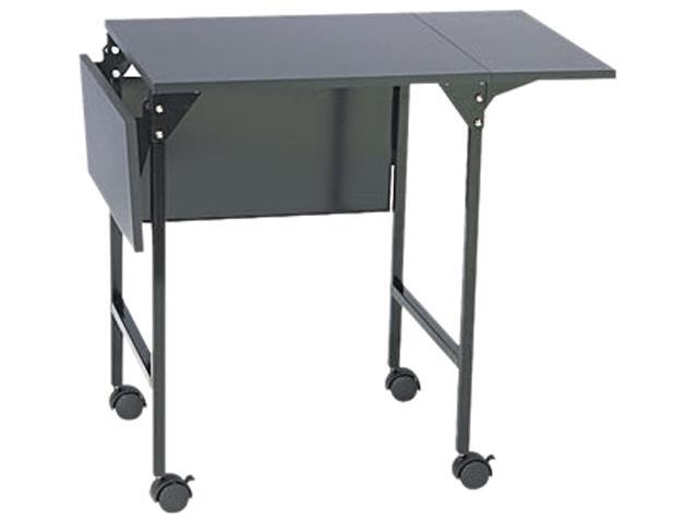 Safco 1876BL Mobile Machine Stand w/Drop Leaves, 2-Shelf, 36w x 18d x 26-3/4h, Black
