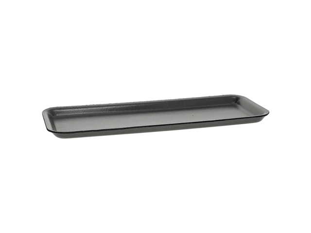 Pactiv Supermarket Tray - #7S - 14.62 x 5.62 x 0.67 - Black, Foam - 250/Carton - 0TFB07S00000
