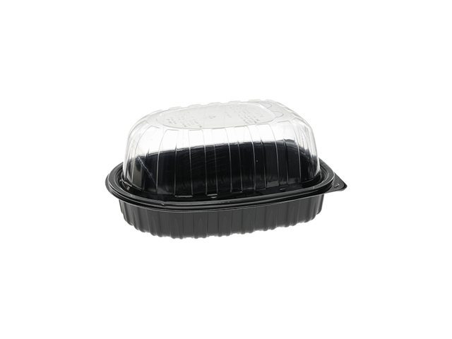 Pactiv MealMaster Chicken Roaster Base/Lid - 10 x 7.5 x 4 - Black/Clear - Plastic - 110/Carton - YCNC600700DZ
