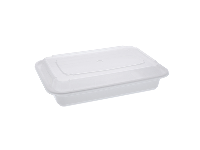 Pactiv Newspring VERSAtainer Microwavable Containers - Base/Lid Combo - 8.8 x 6 x 2 - White/Clear, Plastic - 150/Carton - NC868
