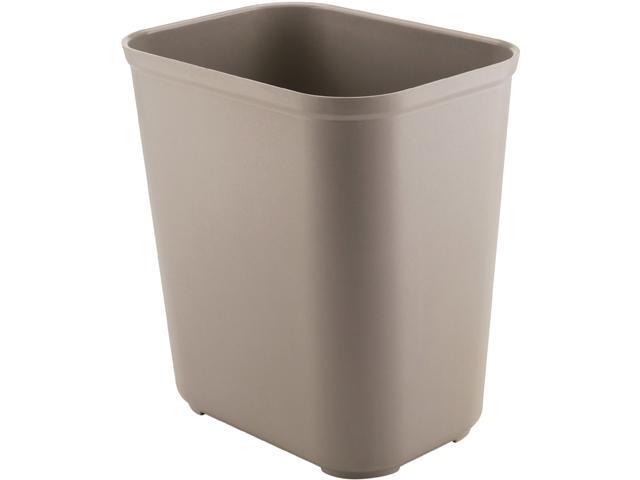 Rubbermaid Commercial 254300BG Fire-Resistant Wastebasket, Rectangular, Fiberglass, 7 gal, Beige
