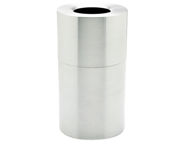 Rubbermaid Commercial AOT35SANL Two-Piece Open Top Indoor Receptacle, Round, Satin Aluminum, 35 gal