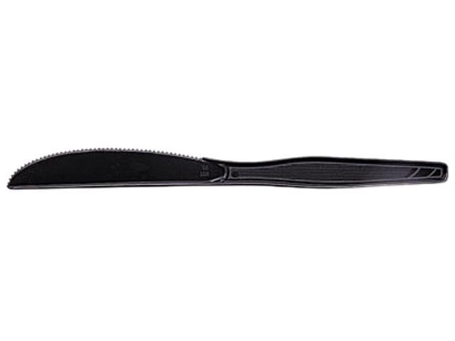 Dixie KM507 Plastic Tableware, Heavy Mediumweight Knives, Black, 100/Box