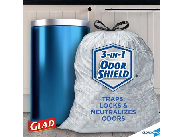 Glad ForceFlex Tall Kitchen Drawstring Trash Bags, 13 gal, 0.72 mil, 23.75' x 24.88', Gray, 100/Box CLO70427