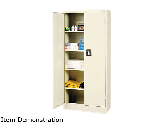 Alera ALE86630 (ALECM6615PY) Space Saver 66' High Storage Cabinet, 4 adjustable Shelves, 30w x 15d x 66h, Putty