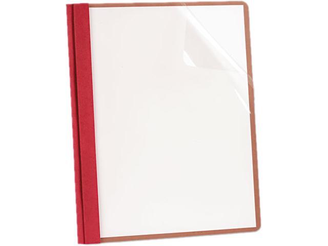 Oxford ESS57871 Recycled Clear Front Report Covers, Letter Size, Red, 25/Box, 1 Box