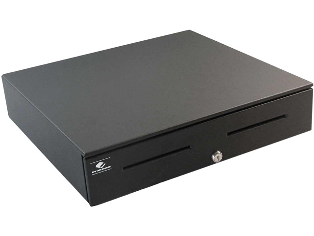 APG Series 4000 Heavy Duty Cash Drawer, 18" x 16", Dual Media Slots, Multipro 24V, Coin Roll Storage Till, Requires Cable, Painted Front, Black -...