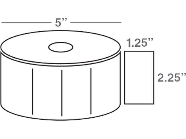 Wasp 633808402525 Thermal Transfer Labels, 2.25' x 1.25', 5'OD, 1900 Labels/Roll - 1 Case (4 Rolls)