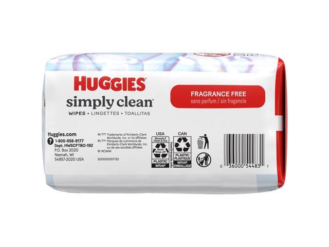 Huggies Unscented Simply Clean Wipes 3Pack 54483
