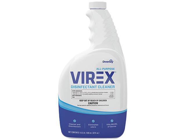 Diversey CBD540540 Virex All-Purpose Disinfectant Cleaner, Lemon Scent, 32 oz. Spray Bottle, 4 / Carton