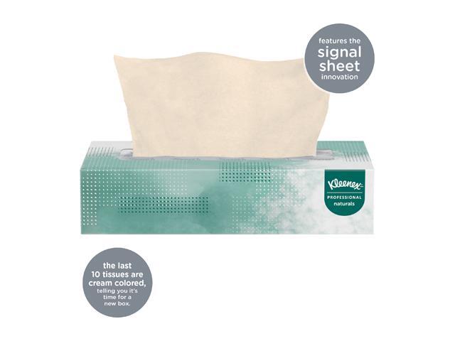 Kleenex Professional Naturals Facial Tissue for Business (21601), Flat Face Tissue Box, 2-PLY, 125 Soft Sheets / Box