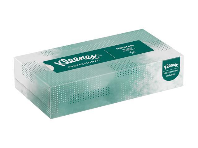 Kleenex Professional Naturals Facial Tissue for Business (21601), Flat Face Tissue Box, 2-PLY, 125 Soft Sheets / Box