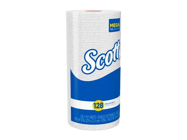 Scott Kitchen Paper Towels (41482) with Fast-Drying Absorbency Pockets, Perforated Standard Paper Towel Rolls, 128 Sheets / Roll, 20 Rolls / Case
