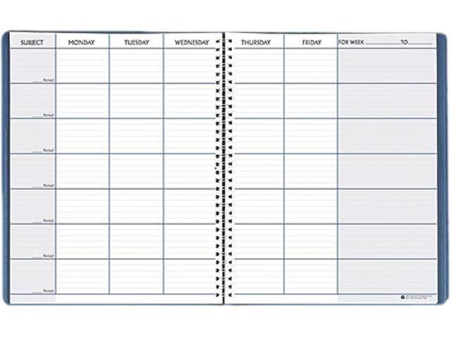 House Of Doolittle HOD50907 Teacher's Planner, Embossed Simulated Leather Cover, 11 x 8-1/2, Blue