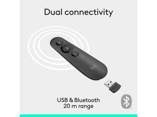 Logitech - R500s Presenter Bluetooth and USB Remote Control - Graphite - image 5