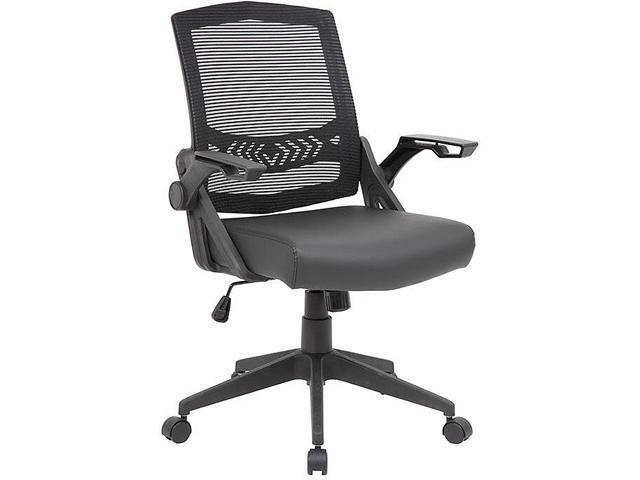 BOSS Office Products B6223BK Black Flip Arm Mesh Task Chair