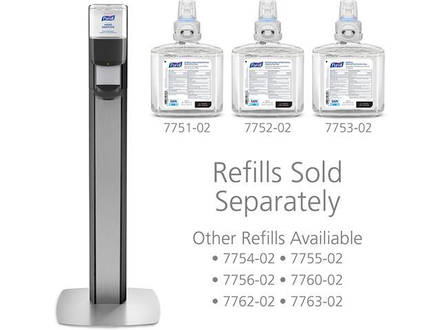 GOJO 7318-DS-SLV PURELL MESSENGER ES8 Silver Panel Floor Stand With Dispenser