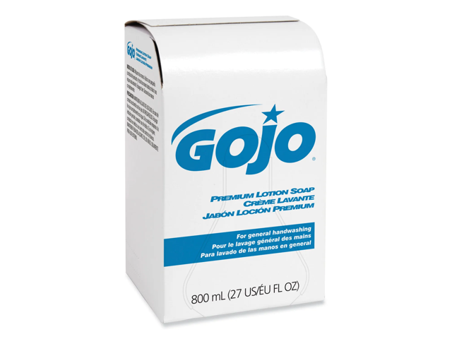 GOJO Premium Lotion Soap, Waterfall - 800 mL Bag-in-Box Refill - 12/Carton 9106-12