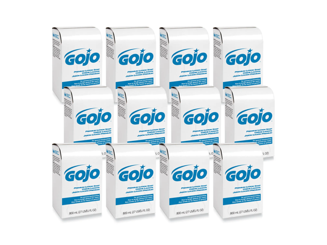 GOJO Premium Lotion Soap, Waterfall - 800 mL Bag-in-Box Refill - 12/Carton 9106-12