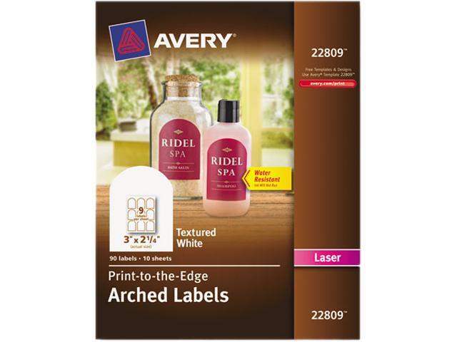 Avery 22809 Promotional Label 3' Width x 2.25' Length - 1 / Pack - Arch - 9/Sheet - Laser - White