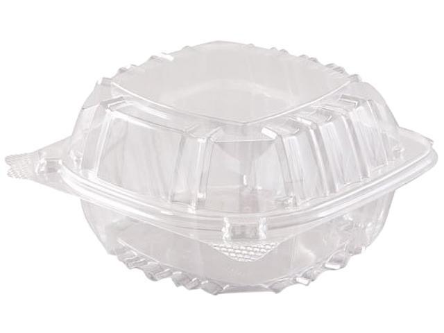 Dart 57PST1 ClearSeal Hinged-Lid Plastic Containers, 6 x 5 4/5 x 3, Clear, 500/Carton, 1 Carton