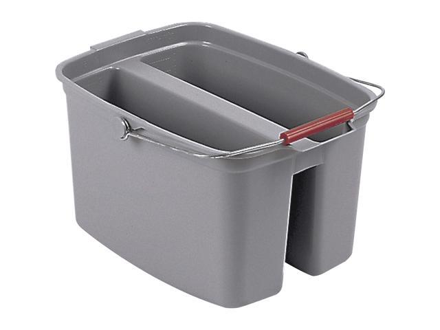 Rubbermaid Commercial 262888GYCT Double Pail - 19 Quart - Handle - 17.8' - Plastic - Gray - 6 / Carton