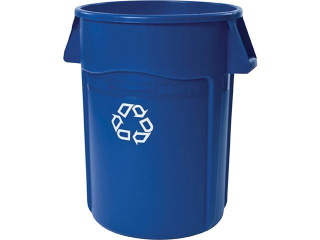 Rubbermaid Commercial 264307BLUCT Brute 44-gal Recycling Container - Round - 31.5' Height x 24' Diameter - Polyethylene, Plastic