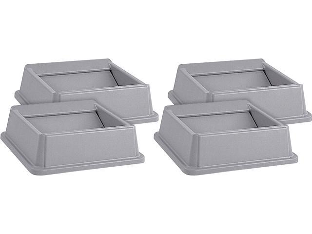 Rubbermaid Commercial 266400GYCT Untouchable Square Swing Top - 4 / Carton - Gray