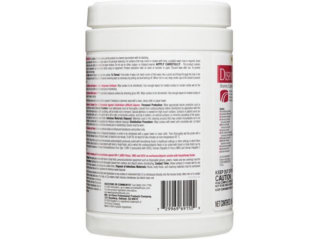Clorox Dispatch Cleaner Disinfectant Towels, 6.75 x 8, Unscented, 150/Canister, 8 Canisters/Carton CLO69150CT
